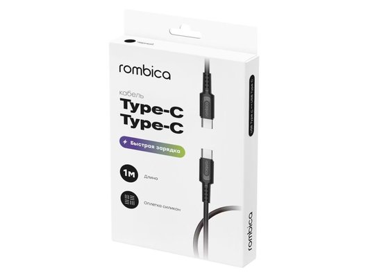 Кабель Rombica Digital CB-CC101 USB 2.0 - Type-C 1м 20Вт Черный (CB-CC101B)
